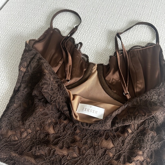 Meshki Brown Lace Crop Top & fitted maxi skirt - Picture 4 of 5